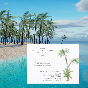 Tropical Celebration of Life Invitation Postcard