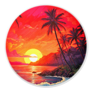 Tropical Ceramic Door Knob/Pull Knob