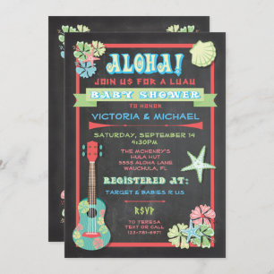 Tropical Chalkboard Luau Baby Shower invitations