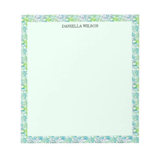 Tropical Chic Botanical Floral Watercolor Custom Notepad