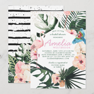 Tropical Chic Floral Bridal Shower Invitation