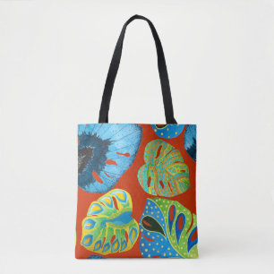 Tropical Chic: Seamless Leafy Pattern. Tote Bag