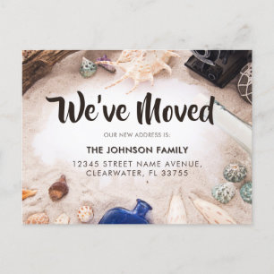 Tropical Chic We've Moved Beach Shell New Address Announcement Postcard