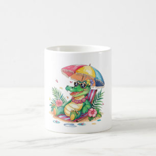 Tropical Chill Relaxing Gator Coffee Mug