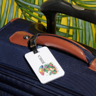 Tropical Chill Relaxing Gator Luggage Tag
