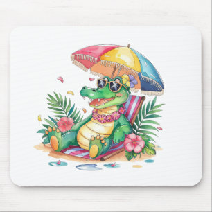 Tropical Chill Relaxing Gator Mouse Pad