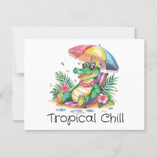 Tropical Chill Relaxing Gator Postcard