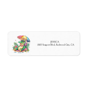 Tropical Chill Relaxing Gator Return Address Label