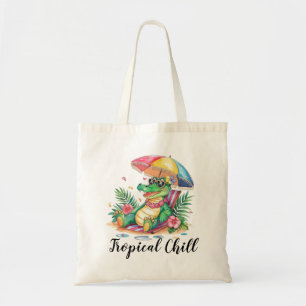 Tropical Chill Relaxing Gator Tote Bag