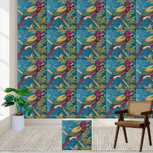 Tropical Chinoiserie Parrot Tile
