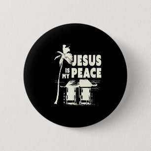 Tropical Christian Beach Biblical Quote Jesus Is M 6 Cm Round Badge