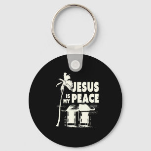 Tropical Christian Beach Biblical Quote Jesus Is M Key Ring
