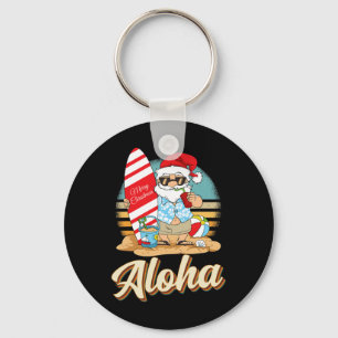 Tropical Christmas Aloha Santa Christmas In July H Key Ring