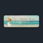 Tropical Christmas Balls ,,Beach,Sparkle Return Address Label<br><div class="desc">Christmas balls and sparkle on beach background. An elegant and sophisticated designe.Costumize with your name and address.</div>