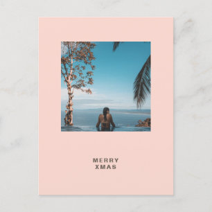 Tropical Christmas Beach Photo and Text Greeting Postcard