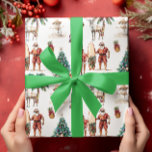 Tropical Christmas Beach Santa Claus Wrapping Paper<br><div class="desc">It may be personalised by clicking the customise button and changing the background colour, adding a name, initials or your favourite words. Contact me at colorflowcreations@gmail.com if you with to have this design on another product. Purchase my original abstract acrylic painting for sale at www.etsy.com/shop/colorflowart. See more of my creations...</div>