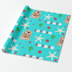 Tropical Christmas Dog Wrapping Paper Roll