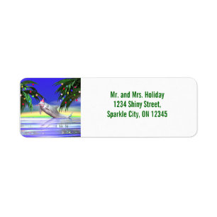 Tropical Christmas Dolphin Return Address Label