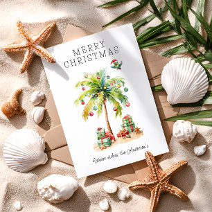 Tropical Christmas Flat Holiday Card