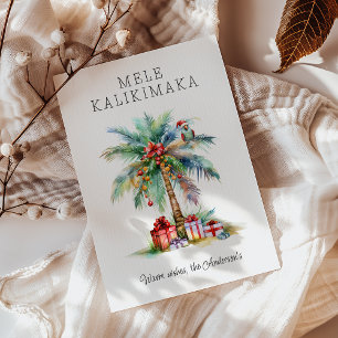 Tropical Christmas Flat Holiday Card
