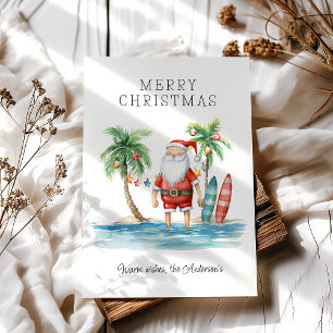 Tropical Christmas Flat Holiday Card