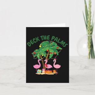 Tropical Christmas Florida Flamingo Deck The Palms Card