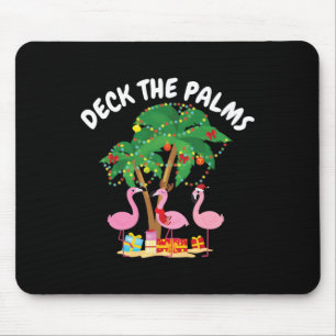 Tropical Christmas Florida Flamingo Deck The Palms Mouse Pad
