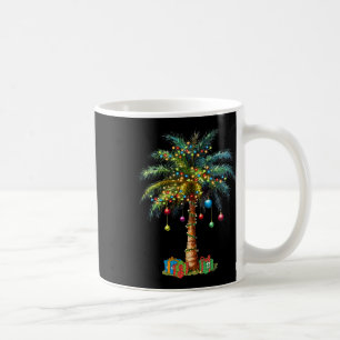 Tropical Christmas Hawaiian Santa Xmas Lights Palm Coffee Mug