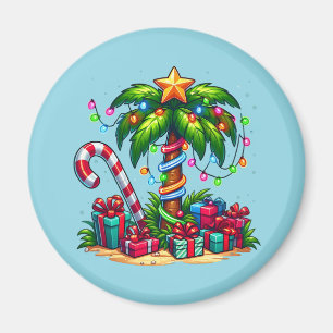 Tropical Christmas Holiday Palm Tree Magnet