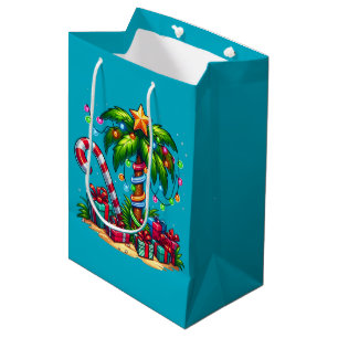 Tropical Christmas Holiday Palm Tree Medium Gift Bag