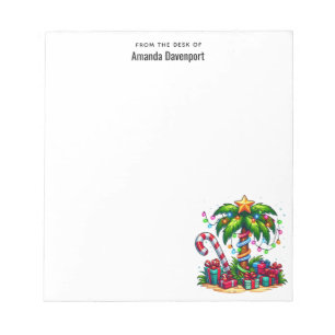 Tropical Christmas Holiday Palm Tree Notepad