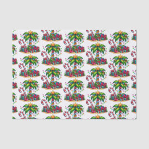 Tropical Christmas Holiday Palm Tree Pattern Tissue Paper