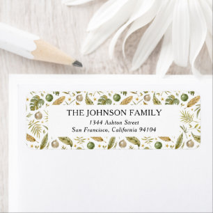Tropical Christmas Holiday Return Address Label