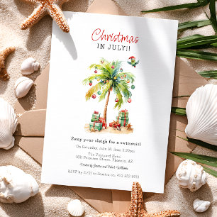Tropical christmas In July Party Invitation