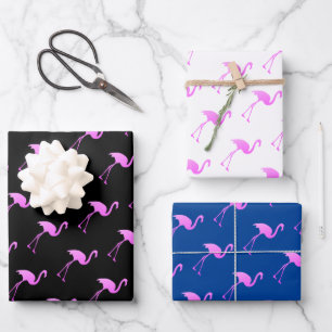 Tropical Christmas in July pink flamingo pattern Wrapping Paper Sheet