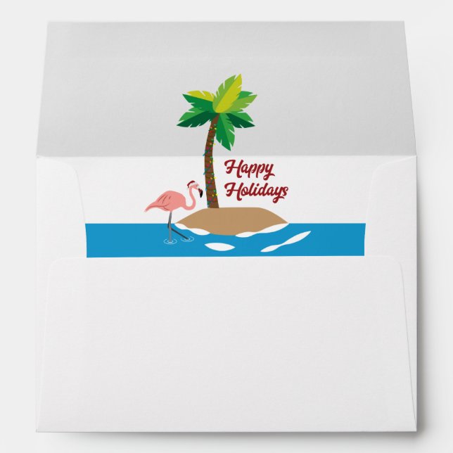Tropical Christmas Island - Hidden Message Envelope (Back (Bottom))
