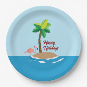 Tropical Christmas Island Paper Plate