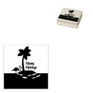 Tropical Christmas Island Rubber Stamp