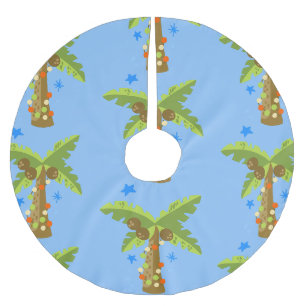 tropical christmas july palm tree summer xmas brushed polyester tree skirt