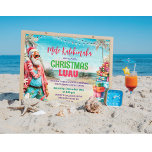 Tropical Christmas  Luau Invitation<br><div class="desc">Mele Kalikimaka Hawaiian themed Tropical Santa Summer Santa Tropical Beach Luau Hawaiian Holiday Christmas Party Christmas in July Christmas in Summer Invitation</div>