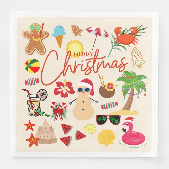 Tropical Christmas Napkin (Front)