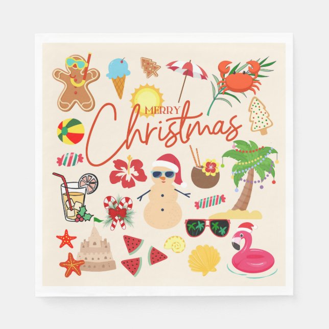 Tropical Christmas Napkin (Front)