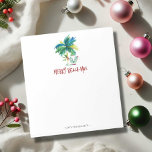 Tropical Christmas Notepads Palm Tree<br><div class="desc">These tropical Christmas notepads feature a watercolor palm tree with Santa in a bathing suit and palm leaf shirt. Use the template fields to add your personalised text. A unique choice for the holiday season. Order small quantities or Christmas notepads in bulk. To see more designs like this visit www.zazzle.com/dotellabelle...</div>