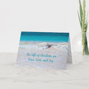 Tropical Christmas Ocean Water Peace Cards