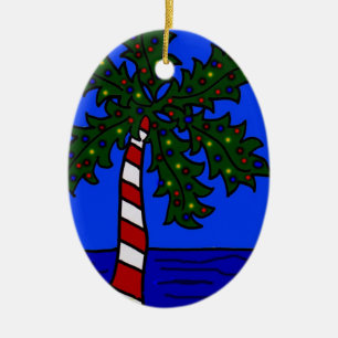 Tropical Christmas Palm Ceramic Tree Decoration