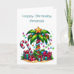 Tropical Christmas Palm Tree Card