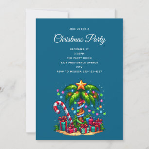 Tropical Christmas Palm Tree Invitation