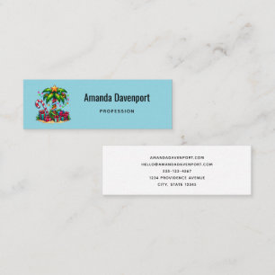 Tropical Christmas Palm Tree Mini Business Card