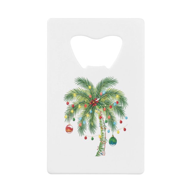 Tropical Christmas Palm Tree with Lights and Ornam (Front)