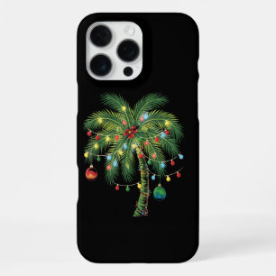 Tropical Christmas Palm Tree with Lights and Ornam iPhone 16 Pro Max Case